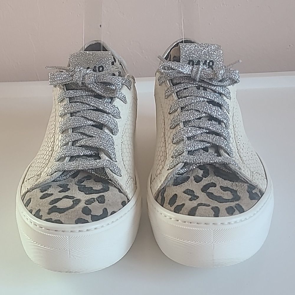 P448 Thea Python Roccia White Leather Platform Sn… - image 3